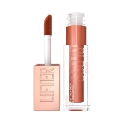 Imagen de Maybelline Lifter Gloss Bronceado Brillo de labios, fórmula hidratación duradera con ácido hialurónico, antiadherente, cobre 017