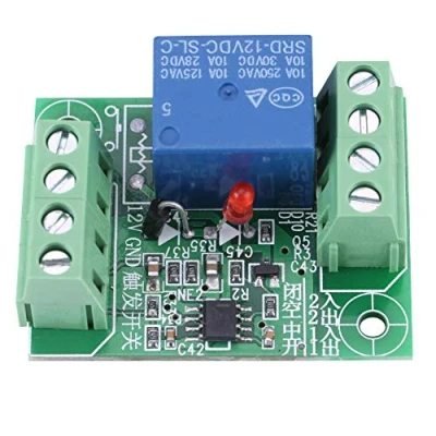 Imagen de Rele con Enclavamiento Módulo de relé DC 12V control interruptor disparo circuito biestable canal único aislamiento optoacoplador