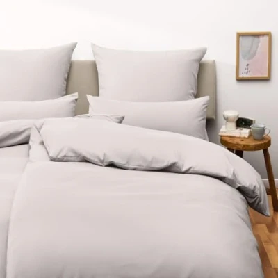 Imagen de Blumtal Juego de Funda Nordica Cama 90 Microfibra Edredon 135x200 y Fundas Almohada 40x80, Certificado Oeko Tex, Muy Suave Transpirable Gris Claro