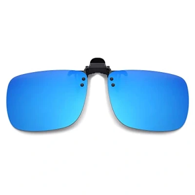 Imagen de JM Polarizadas Clip en Gafas de Sol Sin Marco Flip up Lente Para Graduadas Azul Espejo