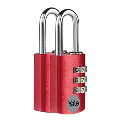 Imagen de Yale YE3CB/20/121/2/CO Candado de Combinación Aluminio 20 mm PK2 con Efecto Rojo