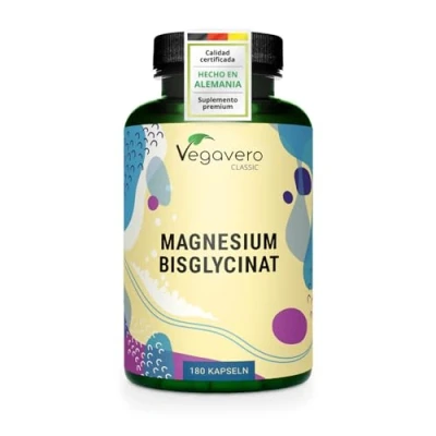 Imagen de Bisglicinato de Magnesio 400 mg Elemental Dosis Diaria 180 Cápsulas Reduce Fatiga Sin Aditivos &amp; Vegano Vegavero®