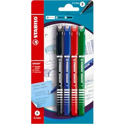 Imagen de Rotulador punta fina con amortiguada STABILO SENSOR Pack 4 colores