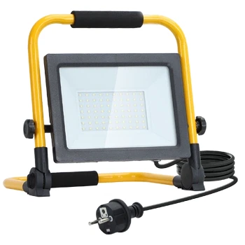 Imagen de Aigostar Foco de Trabajo LED 50W,4480LM,Foco Portátil con Giratorio 360º,Impermeable,Soporte plegable,para Uso en Interiores y Exteriores,para Obra, Taller, Garaje,6500K Luz Blanca