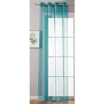 Imagen de Gardinenbox Cortina Transparente con Ojales, 245 x 140 cm, Color Turquesa