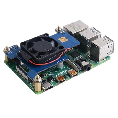 Imagen de GeeekPi Raspberry Pi 4 PoE Hat Soporte IEEE 802.3af o 802.3at estándar, con Ventilador de enfriamiento 30x30x7mm para Modelo B / 3B + Plus