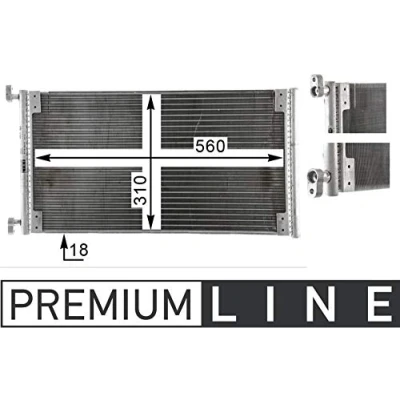 Imagen de MAHLE ORIGINAL AC 832 000P Condensador sin secador 560mm