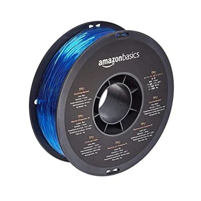 Imagen de Amazon Basics Filamento para impresora 3D, poliuretano termoplástico (TPU), cinta de 1 kg (2.2 libras), 1.75 mm, azul