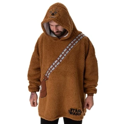 Imagen de Star Wars Chewbacca Sudadera con Capucha Unisex usable Jersey marrón para Adultos Correa Tipo Bandolera y gráficos de Bolso Ropa Estar por casa Forro