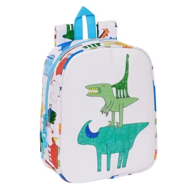 Imagen de Safta ALGO de JAIME Mochila Guardería, Adaptable a Carro, Fácil Limpieza, Ideal para Niños Diferentes Edades, Cómoda y Versátil, Calidad Resistencia, 22x10x27 cm, Color Blanco