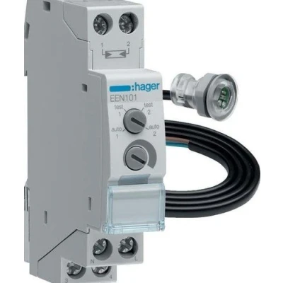 Imagen de Hager EEN101 Interruptor crepuscular modular +celula empotrar 1 conm 16a