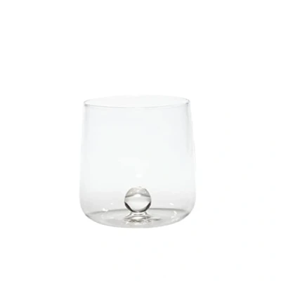 Imagen de Zafferano Bilia Vaso Tumbler de Vidrio Transparente Hecho a Mano, Decorado con una Bola Color en el Interior, cl 44 h 90mm d 88mm, Juego 6 Piezas