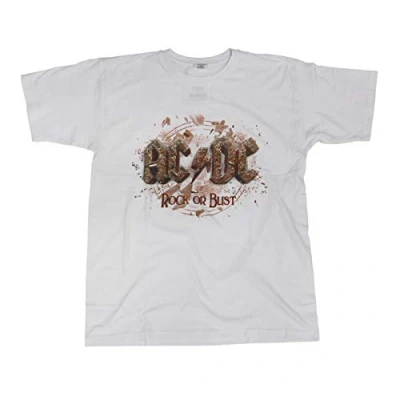 Imagen de AC/DC Rock Or Bust Camiseta para Hombre, Camiseta, 1010408 XL, Blanco, Extra Large
