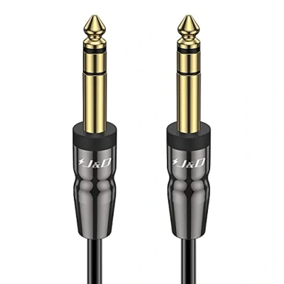 Imagen de J&amp;D Cable de Instrumento TRS 1/4 Pulgada, Carcasa Cobre Chapado en Oro 6,35 mm Macho Pulgada a Estéreo 1.8 Meter
