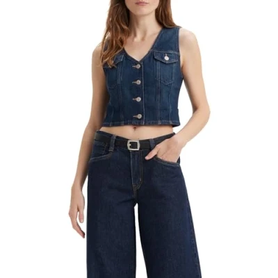 Imagen de Levi&#039;s Bella Corset Chaleco, Mujer, Talla: Medium, Dark side scrape
