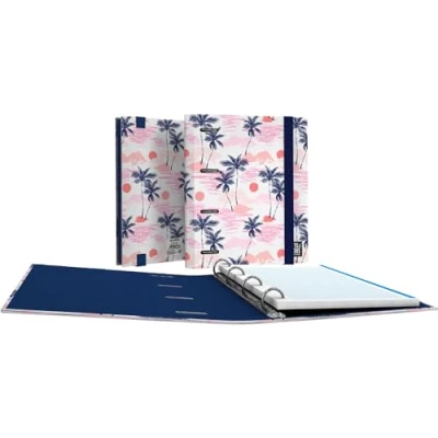 Imagen de Grafoplás Carpeta A5 con Anillas Troqueladas Carpebook Sunset Bits&amp;Bobs Recambio 90 Hojas Cuadricula 5x5 Borde Color Lomo Curvo Ergonómico 4 Redondas 25mm Papeleria Bonita