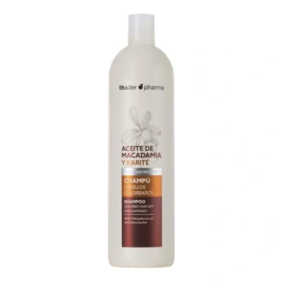 Imagen de Thader Th Pharma Champú de Leche Macadamia y Karité ideal para cabello teñido, seco o maltratado, 1000 ml