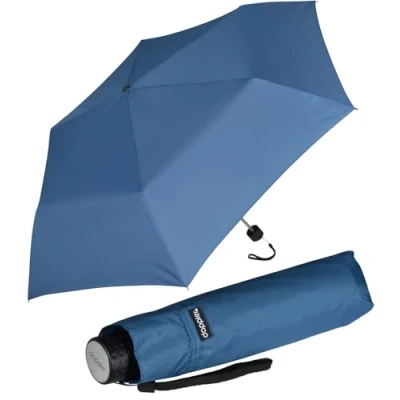 Imagen de doppler Paraguas de bolsillo fibra Havana Uni, Ultra Blue Protección UV, 92 cm, Abrebotellas mano