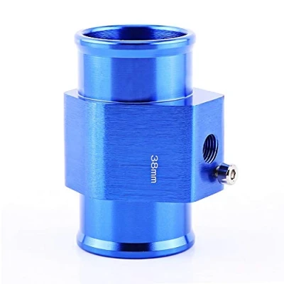Imagen de Adaptador universal de manguito para sensor temperatura agua radiador, azul 26 mm, aluminio 40 mm
