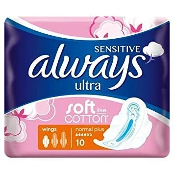 Imagen de Always Sensitive Ultra Normal Plus almohadillas con alas 10 unidades