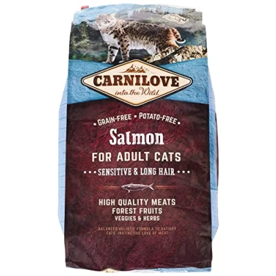 Imagen de Carnilove Salmon Sensitive &amp; Long Hair Comida Deshidratada Para Gato 6 Kg Paquete de x 1000 gr Total: 6000