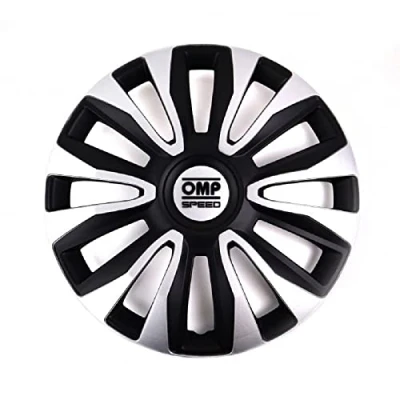Imagen de OMP SPEED SET 4 TAPACUBOS MAGNUM NEGRO/PLATA 14 PULGADAS