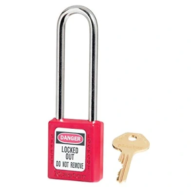Imagen de Master Lock 410LTRED Candado de Consignación Termoplástico para Instalaciones Mecánicas, Rojo, Arco 7,6 x 2 cm