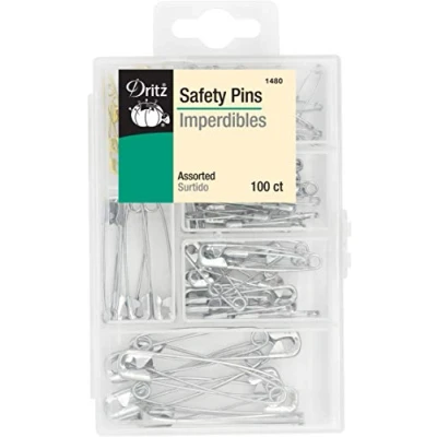 Imagen de Dritz 1480 imperdibles (con Almacenamiento Caja Seguridad Pines con de plástico, 100 Count