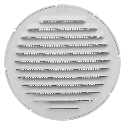 Imagen de Amig Rejilla Redonda de Aluminio con Mosquitera Rejillas Ventilación para Salida Aire Ideal Techo Cocina y Baño Diámetro interior Ø12 cm Color Blanco