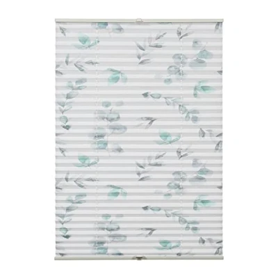 Imagen de GARDINIA Estor plisado para enganchar, Cortina plisada opaca, Deja pasar la luz, Todas las piezas de montaje incluidas, Regulable en altura, Diseño ramas, Blanco, 60 x 130 cm (AnxAl)