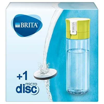 Imagen de BRITA Botella filtrante Lima Filtro Tecnología MicroDisc, Óptimo sabor para disfrutar en cualquier lugar, de Agua sin BPA, 0.6 litros