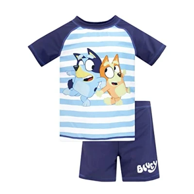 Imagen de Bluey Traje de baño niños I para 2 Piezas Conjunto natación la Playa y Piscina Azul 18 24 Meses