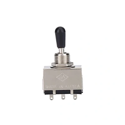 Imagen de Interruptor de palanca 3 vías para guitarra eléctrica, selector pastillas metal con perilla punta latón eléctrica estilo Les Paul