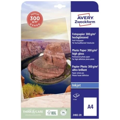 Imagen de Avery Premium Inkjet, A4, 300g Papel fotográfico (A4, 300g, 300 g/m², 30 75%, 15 C, C) Color blanco