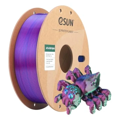 Imagen de eSUN Filamento PLA Tricolor Seda 1.75mm, Sedoso Triple Color Impresora 3D PLA, 1KG Carrete (2.2 LBS) Coextrusión Místico para de Impresión 3D,Rojo Verde Azul
