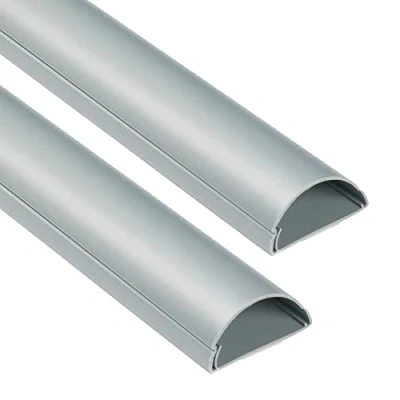 Imagen de D Line Maxi 1M5025A 2PK, Canaletas decorativas para cables de TV, Cubre los TV en la pared 2x 50mm (anch.) x 25mm (alt.) 1 metro longitudes (2 metro) Efecto Aluminio
