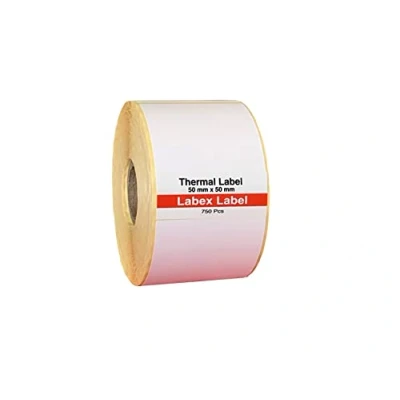 Imagen de etiqueta termica 50x50 mm directa en rollo 1 ;750 térmica