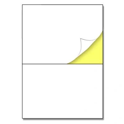 Imagen de 148.5 x 210 mm (A5), 25 hojas, A4 Etiqueta Adhesiva Blanca Pegatina 2 etiquetas por hoja