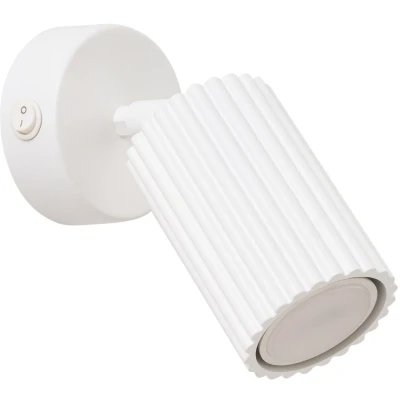 Imagen de SOLLUX LIGHTING Foco de pared carbono, blanco, proyección 16 cm, interruptor, aluminio