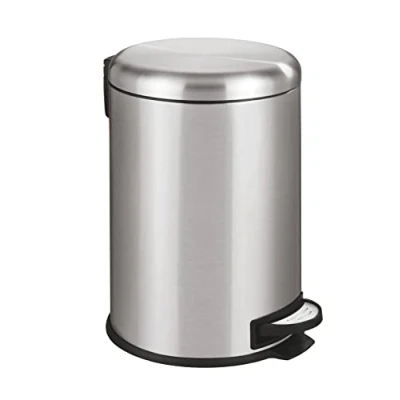Imagen de Wenko Cubo de pedal Leman Easy Close acero inoxidable 20L con mecanismo cierre suave y antihuellas Satinado
