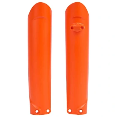 Imagen de POLISPORT 8398600001 Juego de protectores horquilla fabricado en polipropileno resistente a los impactos sin herrajes compatible con motocicletas KTM color naranja