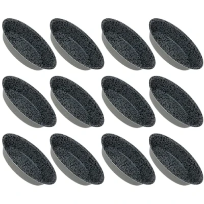 Imagen de NAMAI 12 moldes para repostería Leccesi, pasteles material de aluminio, revestimiento antiadherente, efecto piedra, Made in Italy, 10,5 cm x 7
