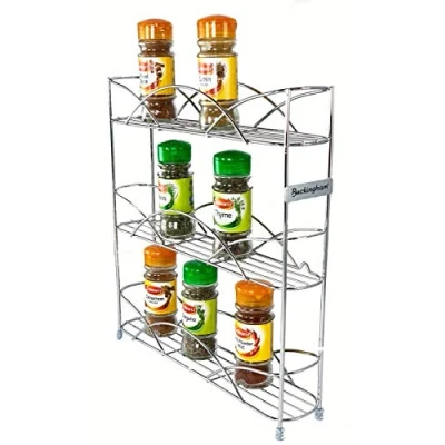 Imagen de Buckingham Organizador de 3 niveles para especias y hierbas, metal, cromado, 33 cm