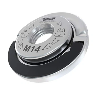 Imagen de 1 x SabreCut GRNSCB 45 mm M14 Cambio rápido Trabajo pesado Amoladora angular de acero inoxidable Tuerca brida retención bloqueo
