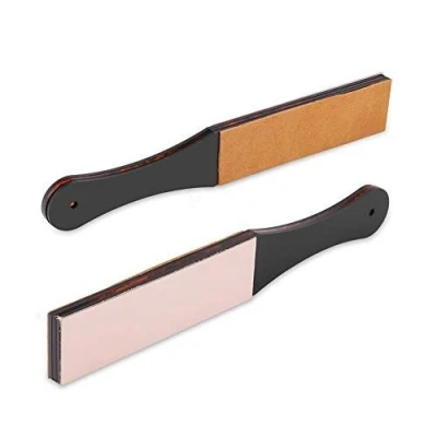 Imagen de Piedras de Afilar Doble Size Pu Piel Suavizador Navaja Afeitar Cinturón, Leather Strop, Asentador Afilado Strop para Hombre Peluquería Afeita