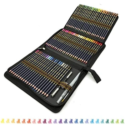 Imagen de 72 Lápices acuarelables de dibujo artístico con Caja cremallera,Set Colores Profesional para colorear, dibujar y sombrear Ideal Artistas, Adultos Niños