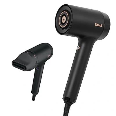 Imagen de Shark STYLE iQ Secador de pelo y moldeador, 1600 W, secado rápido sin dañar el cabello, iónico, concentrador guía peinados, en negro, HD102EU