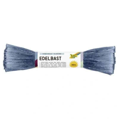 Imagen de folia Raffia de Rafia, 1 Manojo 30 m Color Real, Hilo Fibra sintética Brillante, Ideal para Manualidades, decoración, arreglos, Ramos Flores y Otros Trabajos florísticos, Azul Cobalto