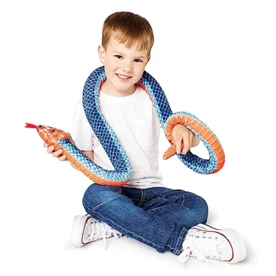 Imagen de Zappi Co Peluche de Serpiente para niños, Parte la colección Safari Animales, niños (180 cm Longitud) (Azul Coral)