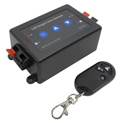 Imagen de PB Versand Regulador de intensidad/interruptor 12 V CC con mando a distancia + panel control para todas las lámparas LED regulables enchufe y hembra (con terminal sujeción cable)